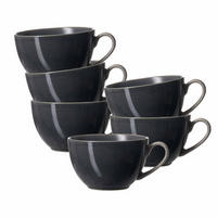 KAFFEETASSEN Toledo dunkelgrau 220 ml 6er Set - Dunkelgrau, Keramik (0.22L) - Ritzenhoff Breker