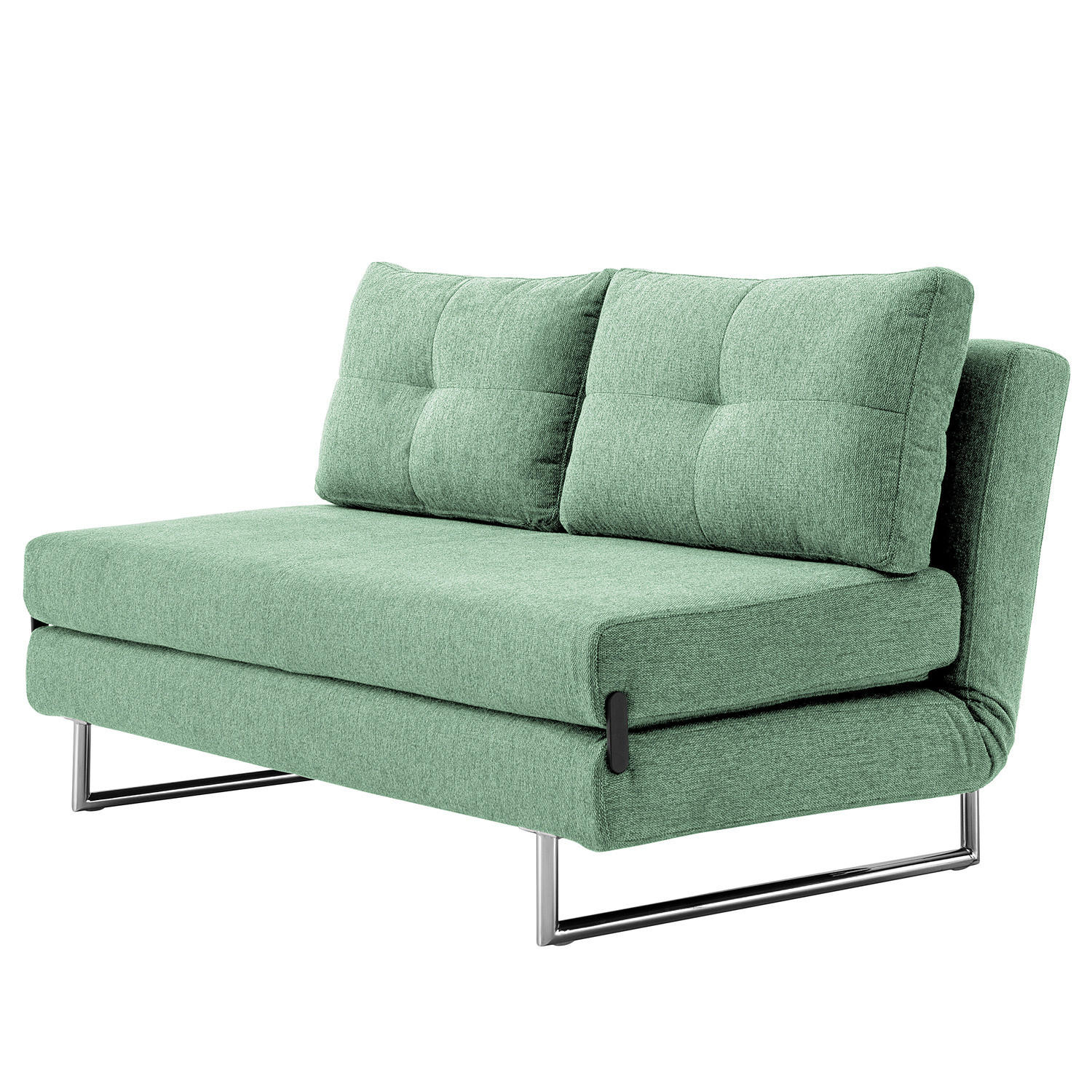 SCHLAFSOFA - Webstoff - Chromfarben/Mintgrün, Textil (150/85/88cm) - home24