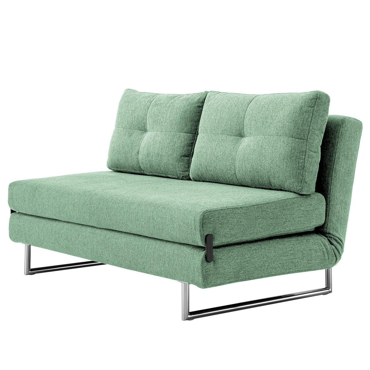 SCHLAFSOFA - Webstoff - Chromfarben/Mintgrün, Textil (150/85/88cm) - home24