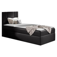 BOXBETT Carmen Mini, Seite zum Öffnen des Bettkastens: Links - Schwarz, Holz (100/200cm) - MIRJAN24