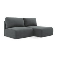 ECKSOFA mit Schlaffunktion rechts Strukturstoff Stoff Grau - Schwarz/Grau, Kunststoff/Textil (210/149cm) - LaMiaSofa
