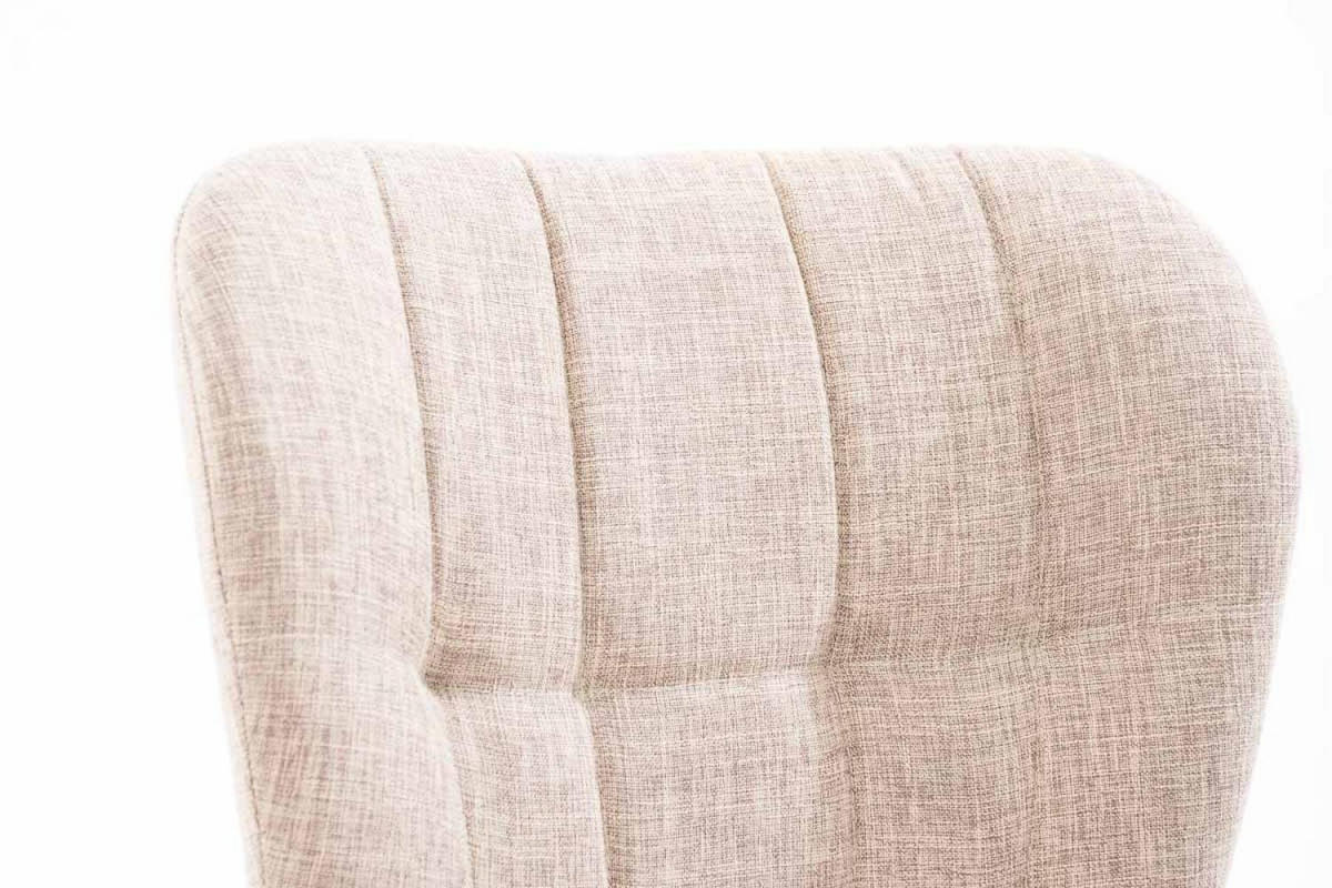 STUHL Stoff creme - Eukalyptusholzfarben/Creme, Holz/Textil (50/88/63cm) - CLP