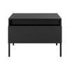 COUCHTISCH Trentinis 1S Schwarz 68/48,4/68 cm – Geriffelten Fronten - Schwarz, Holzwerkstoff/Metall (68/68/48.4cm) - AX Living