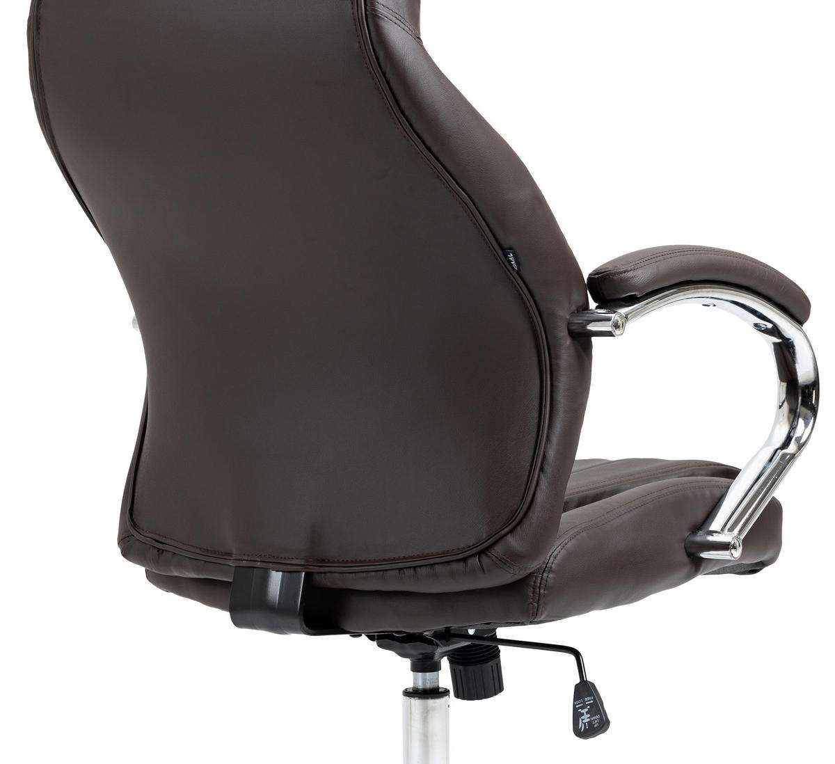 CHEFSESSEL Echtleder braun - Chromfarben/Braun, Leder/Metall (73/120/76cm) - CLP