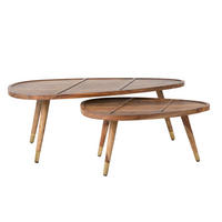COUCHTISCH Sham Organische Form 2er-Set - Braun, Holz (110/60/40cm) - Dutchbone