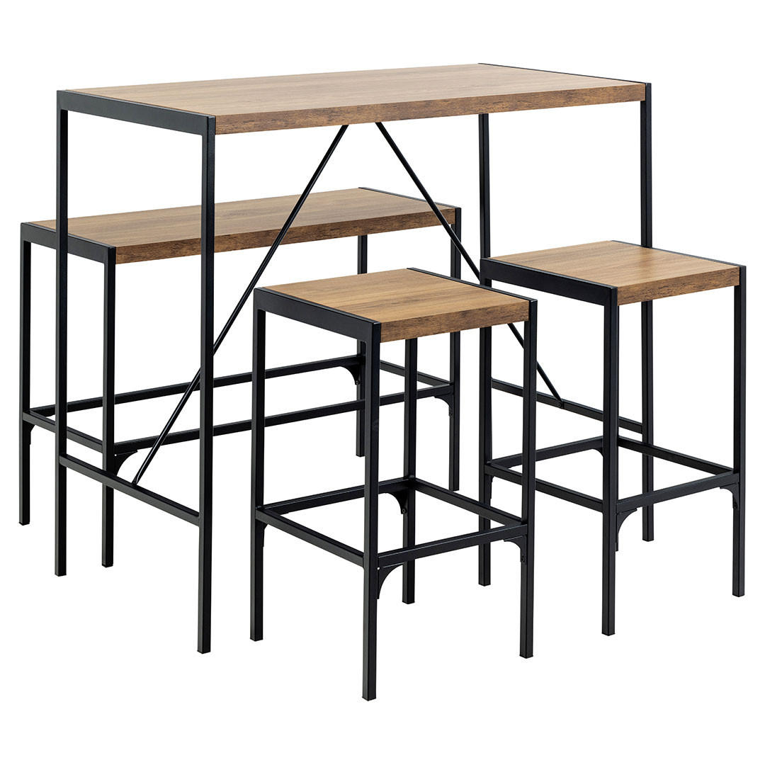 BARTISCH, Bahamas, Tisch Natur, MDF, 120 x 60 x 105 cm, 4-teilig - Naturfarben, Holzwerkstoff/Metall (120/105/60cm) - ebuy24