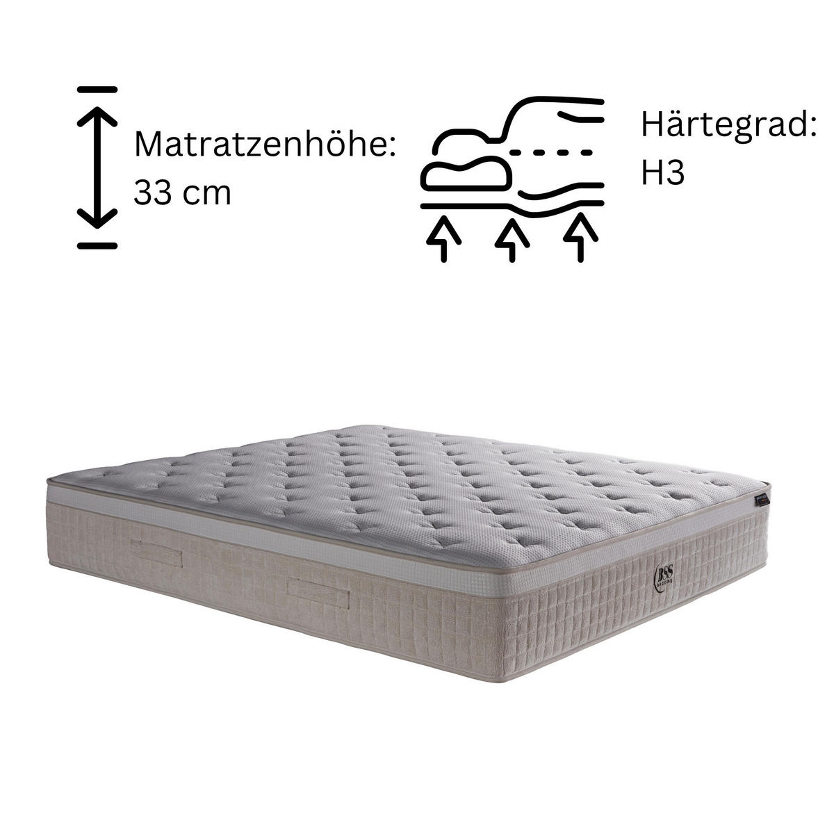 BOXBETT AMORE Bett boxspringbett 180x200 mit matratze - Beige, Holz (180/200cm)