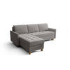 ECKSOFA KONGO RBN08, Eckcouch in L-Form mit Schlaffunktion, Farbe: Grau, Velourstoff, Ottomane Links - Grau, Textil (240/180cm) - O-Sofa