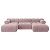 WOHNLANDSCHAFT modulares Sofa Tesso-U1 - 285x160x70 cm Rosa Cord - Rosa, Holzwerkstoff/Textil (285/70/160cm) - ALTDECOR