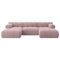 WOHNLANDSCHAFT modulares Sofa Tesso-U1 - 285x160x70 cm Rosa Cord - Rosa, Holzwerkstoff/Textil (285/70/160cm) - ALTDECOR