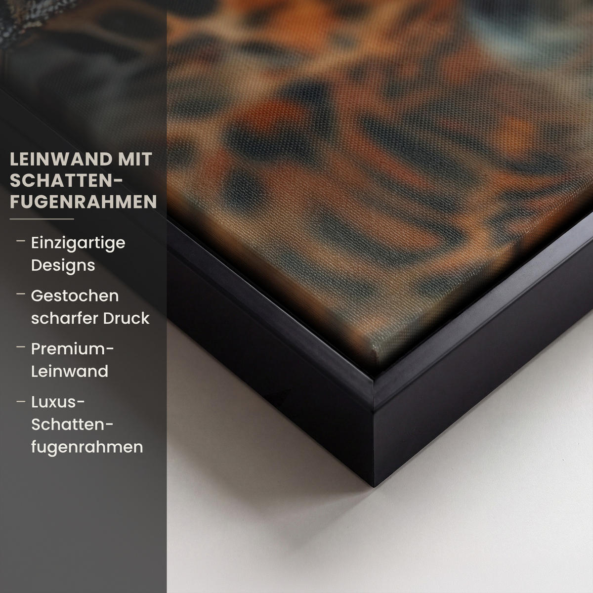 LEINWAND Bilder mit Rahmen - Natur - Leopard - Tier - Sonnenuntergang - Modern - 40x60 - Orange, Textil (40/60cm) - MuchoWow