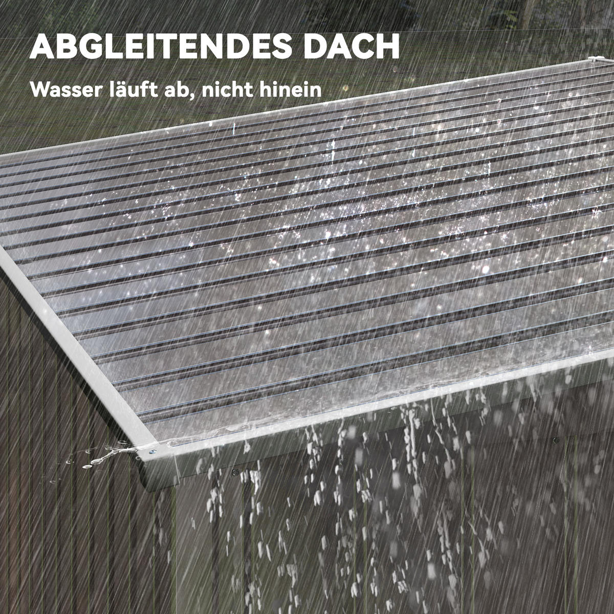 GERÄTEHAUS 2,81m² 154x206,5x181 cm mit Pultdach Fundament - Hellgrau, Metall (206.5/181/154cm) - Outsunny