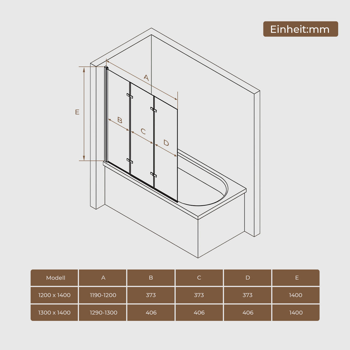 BADEWANNENAUFSATZ 130/140 cm Chrom 3-tlg. faltbar 6 mm mit beidseitiger Nano-Beschichtung - Chromfarben, Glas (130/140cm) - S'AFIELINA