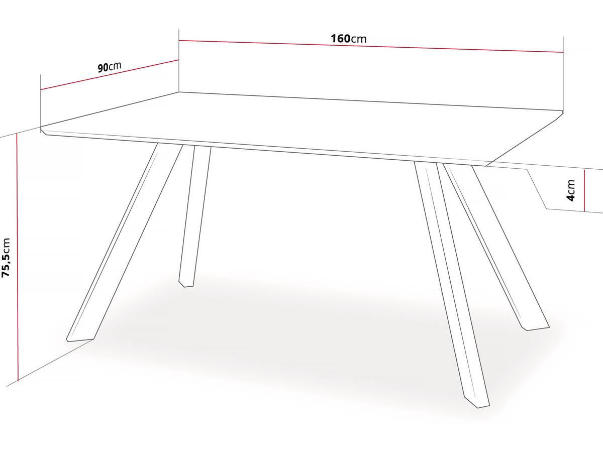 ESSTISCH Manhattan Eiche/Schwarz - Eichefarben/Schwarz, Holzwerkstoff/Metall (90/160/75.5cm) - Habitat Garten