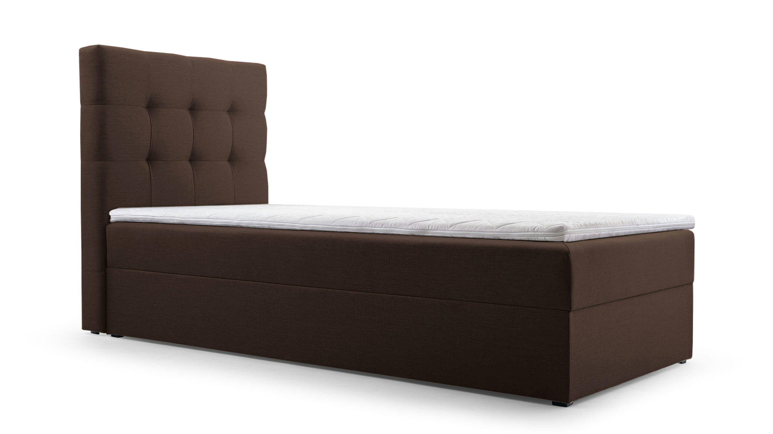 BETT - Boxspringbett 90x200 - 05 Hugo 24 - Braun - Braun, Holz (90/200cm) - Möblo