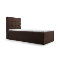BETT - Boxspringbett 90x200 - 05 Hugo 24 - Braun - Braun, Holz (90/200cm) - Möblo