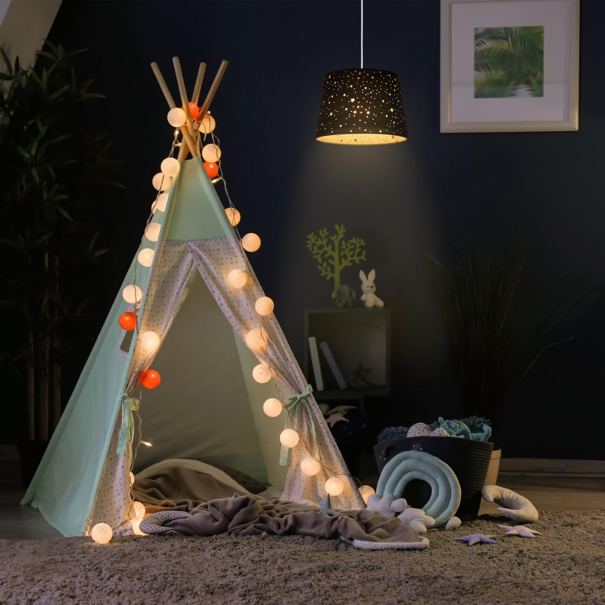KINDERZIMMERLAMPE - Rosa, Kunststoff/Textil (27/27/122cm) - Relaxdays