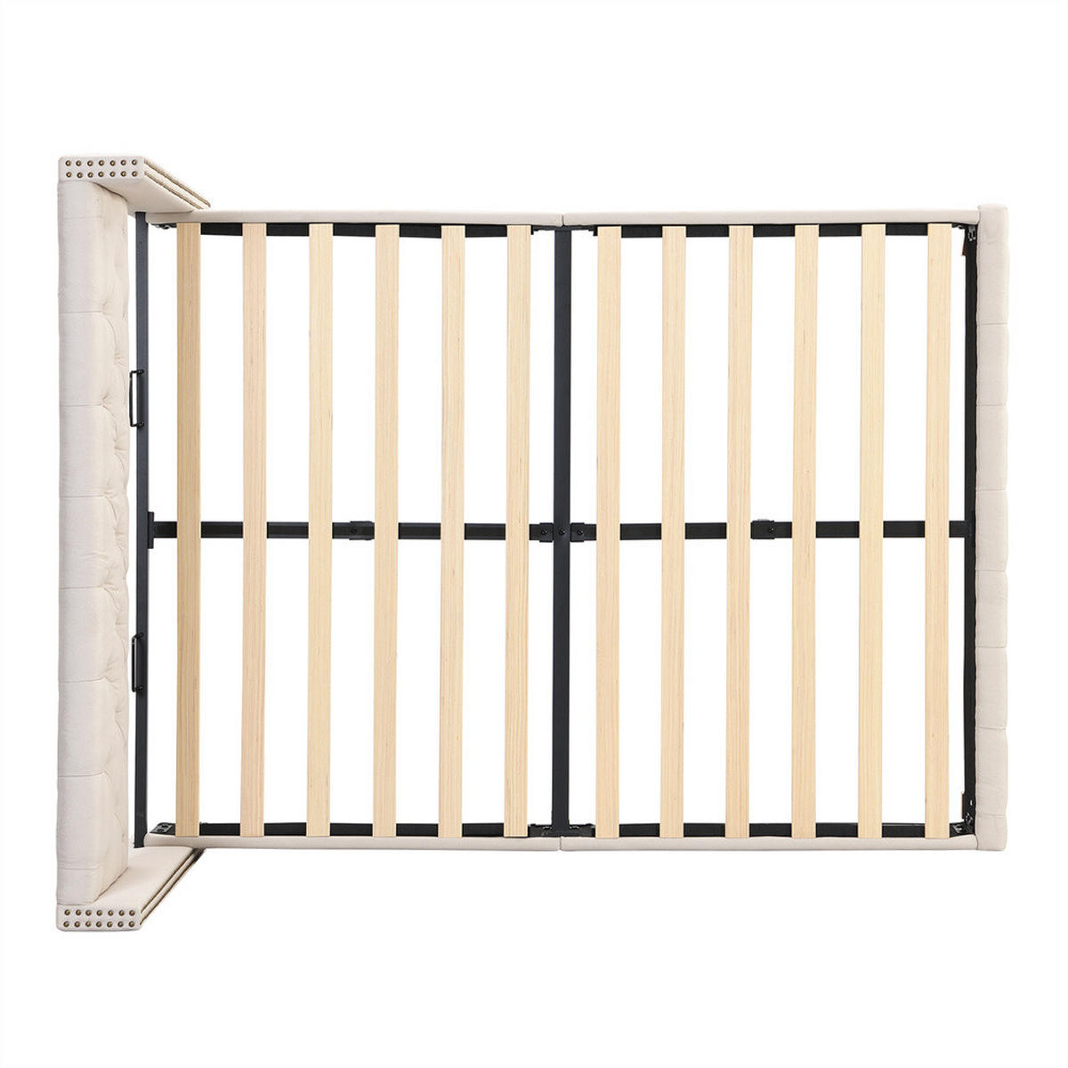 POLSTERBETT 140/190 cm in Beige Linen - Beige, Holz/Textil (140/200cm) - KOMHTOM