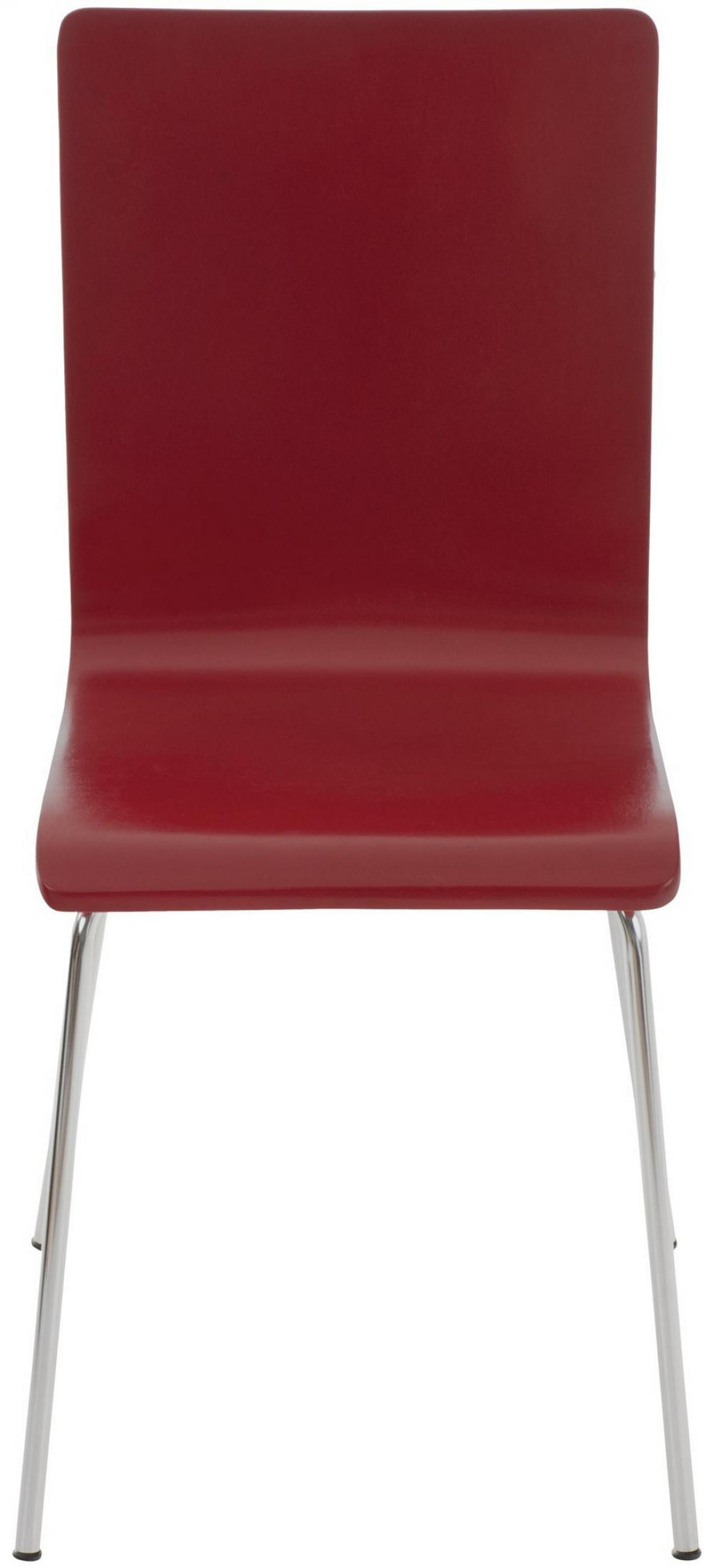 BESUCHERSTUHL Holz rot - Chromfarben/Rot, Holz/Metall (43/87/47cm) - CLP