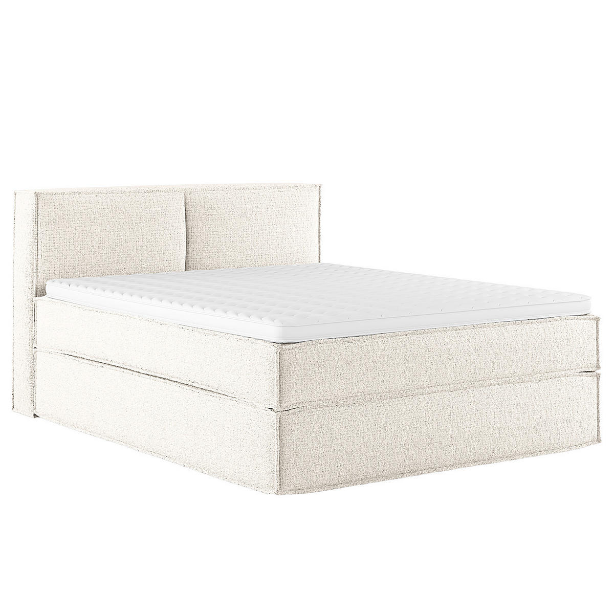 BOXSPRINGBETT mit Kopfteil - Premium - Weiß, Textil (140/200cm) - home24
