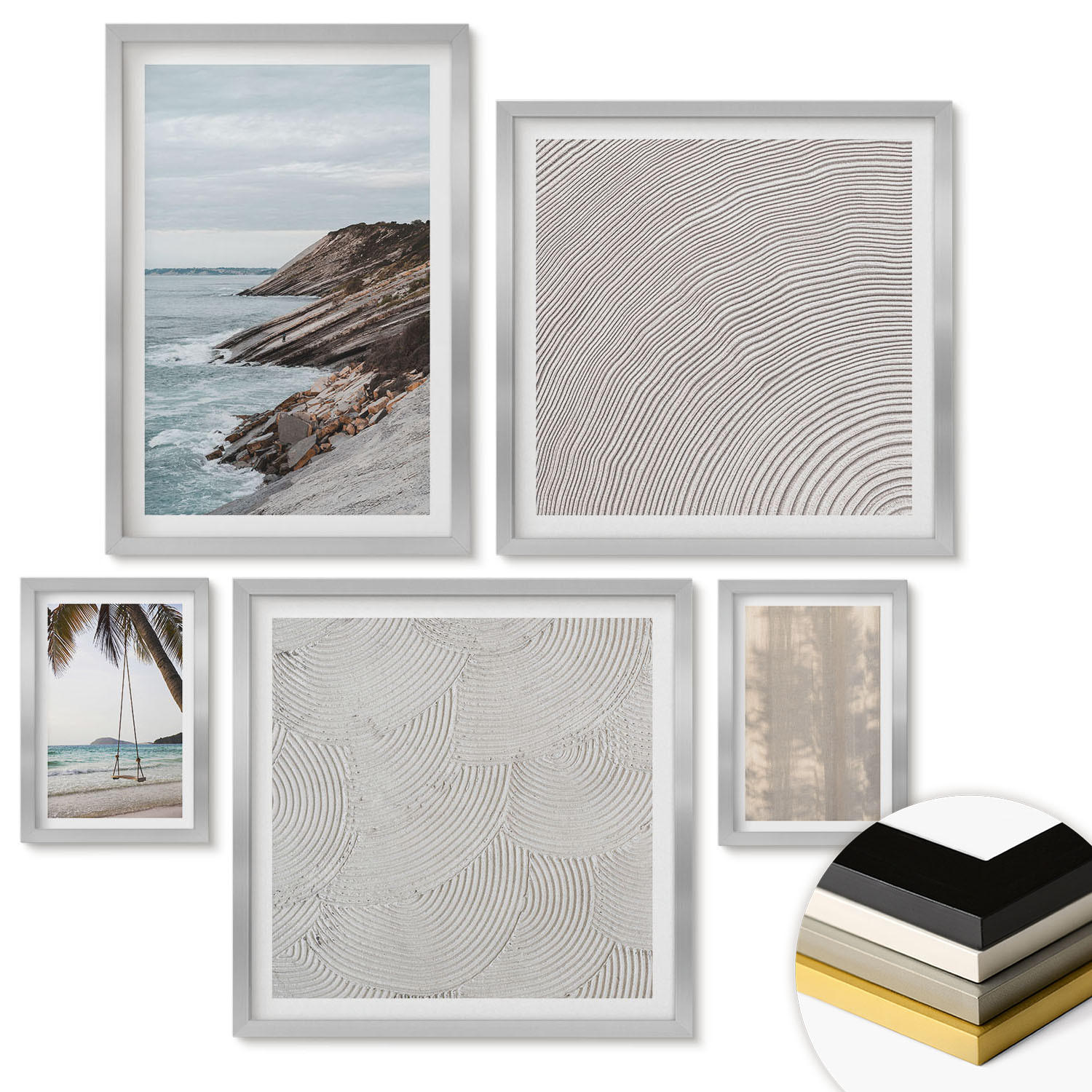 ArtPrintCave Wandbilder Silber 40x60 cm