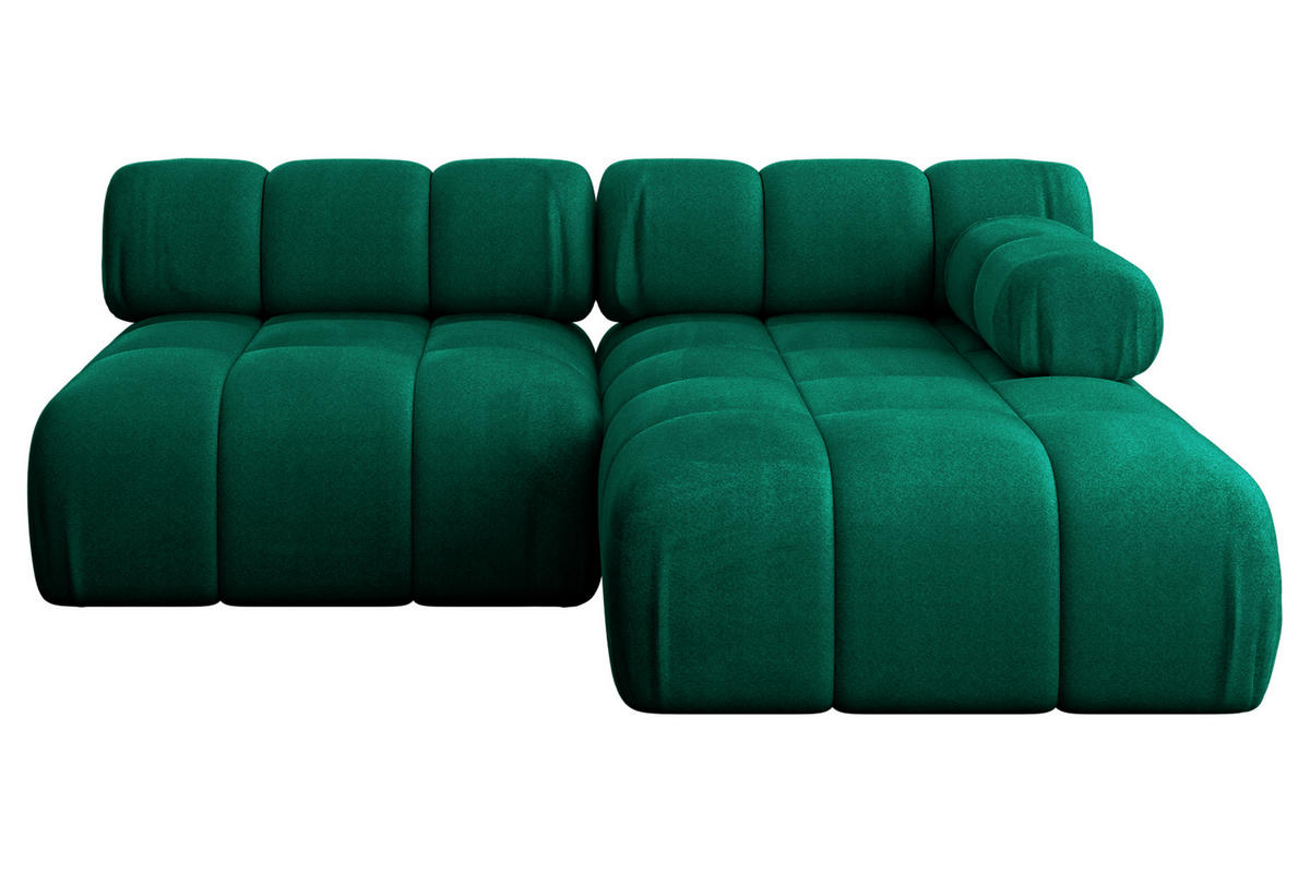 ECKSOFA modulares Sofa Razon-L1 - 190x160x70 cm Dunkelgrün Velours - Dunkelgrün, Holzwerkstoff/Textil (190/160cm) - ALTDECOR