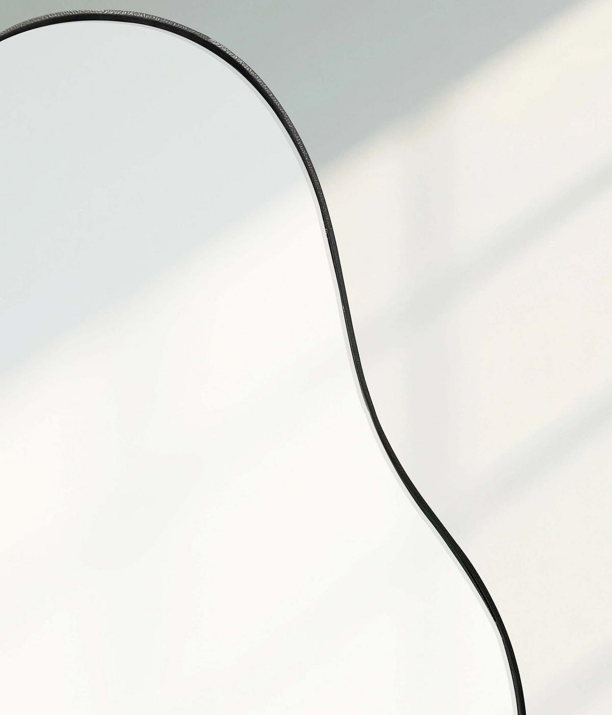 WANDSPIEGEL Asymmetrisch Metall Schwarz 40x80 cm Moderner Rahmen - Schwarz, Glas (40/80/3cm) - KADIMA DESIGN