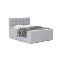 BOXBETT ABI 140/200 in Boucle Hellgrau H4 - Hellgrau, Holz/Holzwerkstoff (140/200cm) - Deine Möbel 24