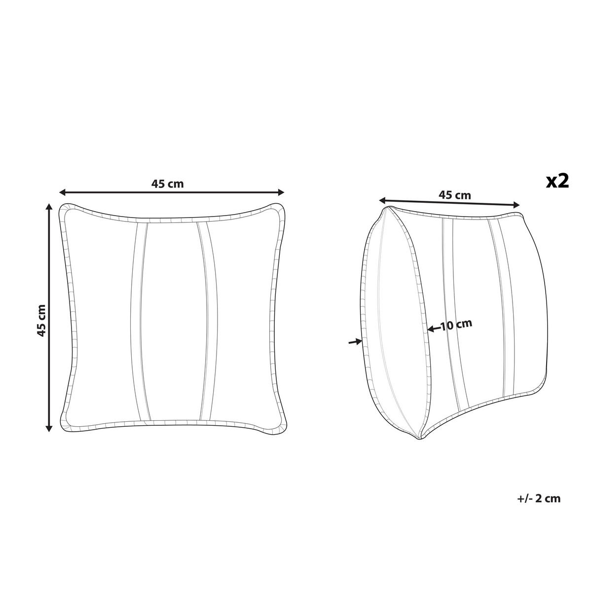 DEKOKISSEN 2er-Set Senfgelb 45/45 cm Kavalam - Dunkelgelb, Naturmaterialen/Textil (45/45cm) - Beliani