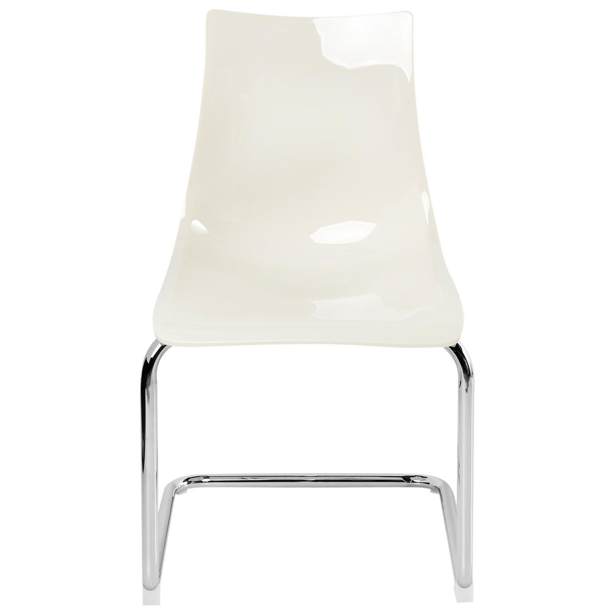 ESSZIMMERSTUHL 2er-Set Cremeweiß Marshall - Silberfarben/Weiß, Kunststoff (48/81/48cm) - Beliani