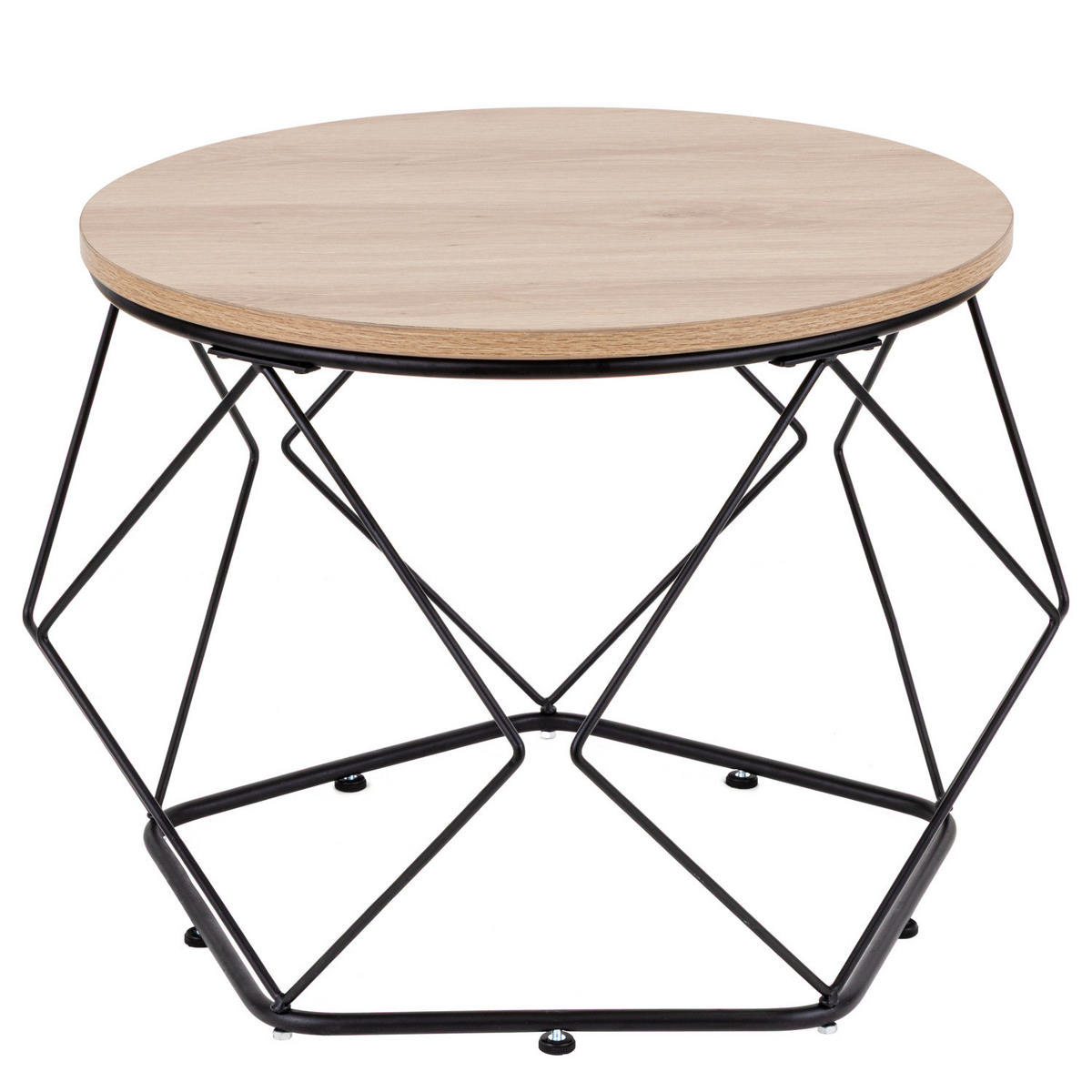 BEISTELLTISCH 2er-Set - Eiche Dekor / Schwarz - Eichefarben/Schwarz, Holzwerkstoff/Kunststoff (50/50/40cm) - home24