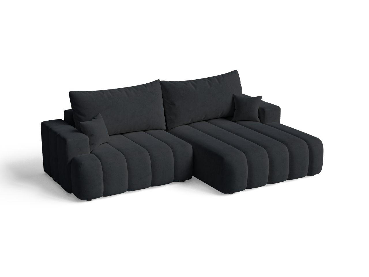 ECKSOFA Caleo Schwarz Rechts - Schwarz, Holz/Textil (270/170cm) - Graingold