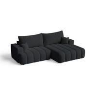 ECKSOFA Caleo Schwarz Rechts - Schwarz, Holz/Textil (270/170cm) - Graingold