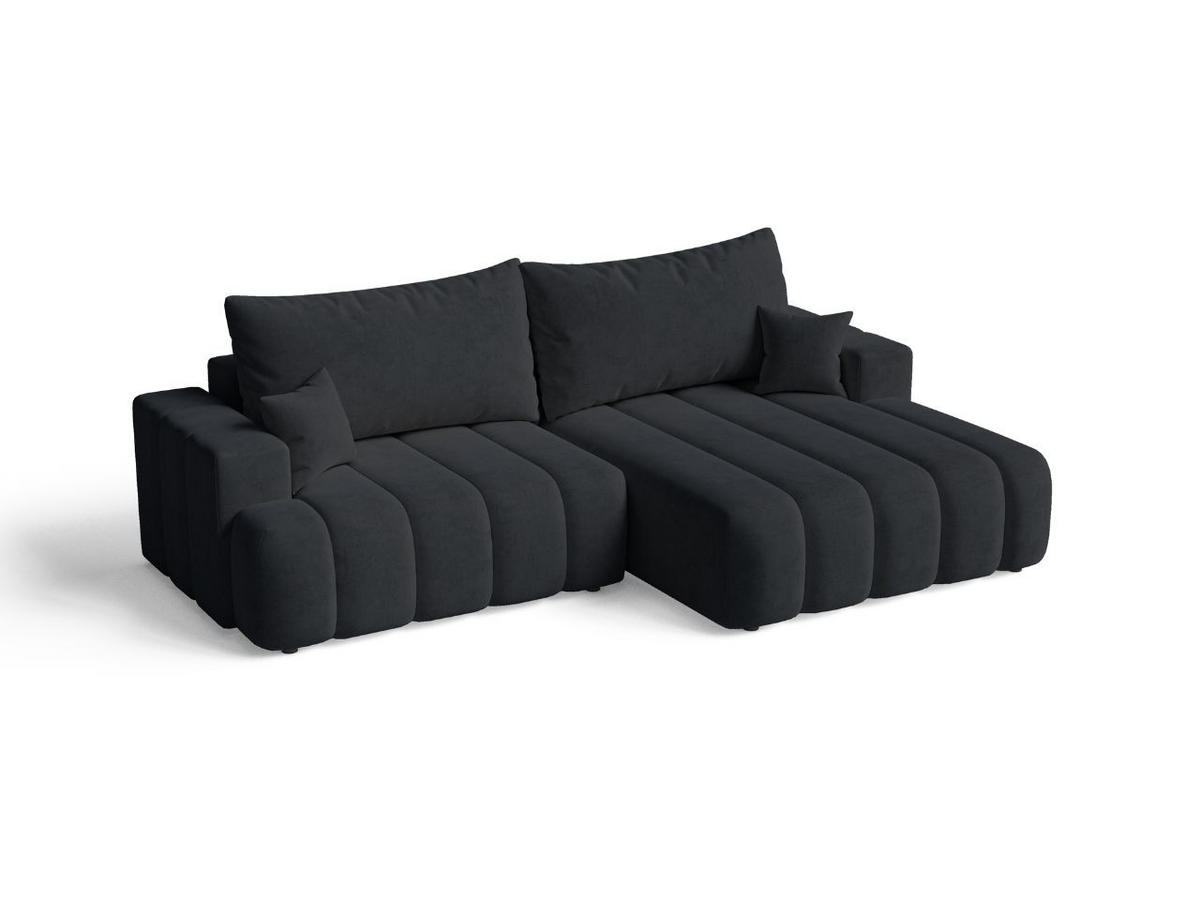 ECKSOFA Caleo Schwarz Rechts - Schwarz, Holz/Textil (270/170cm) - Graingold