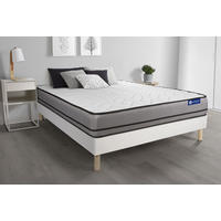 BETT Actilatex night Latex und Memory-Schaum 120 x 210 cm h4 - Kit Bettgestell Weiß - Beige/Weiß, Holz (120/210cm) - ACTISOM