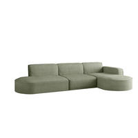 ECKSOFA Designer, Sofa L form MODENA 302 cm stoff Poso Hellgrün Rechts - Hellgrün, Holz (302/296cm) - Kaiser Möbel
