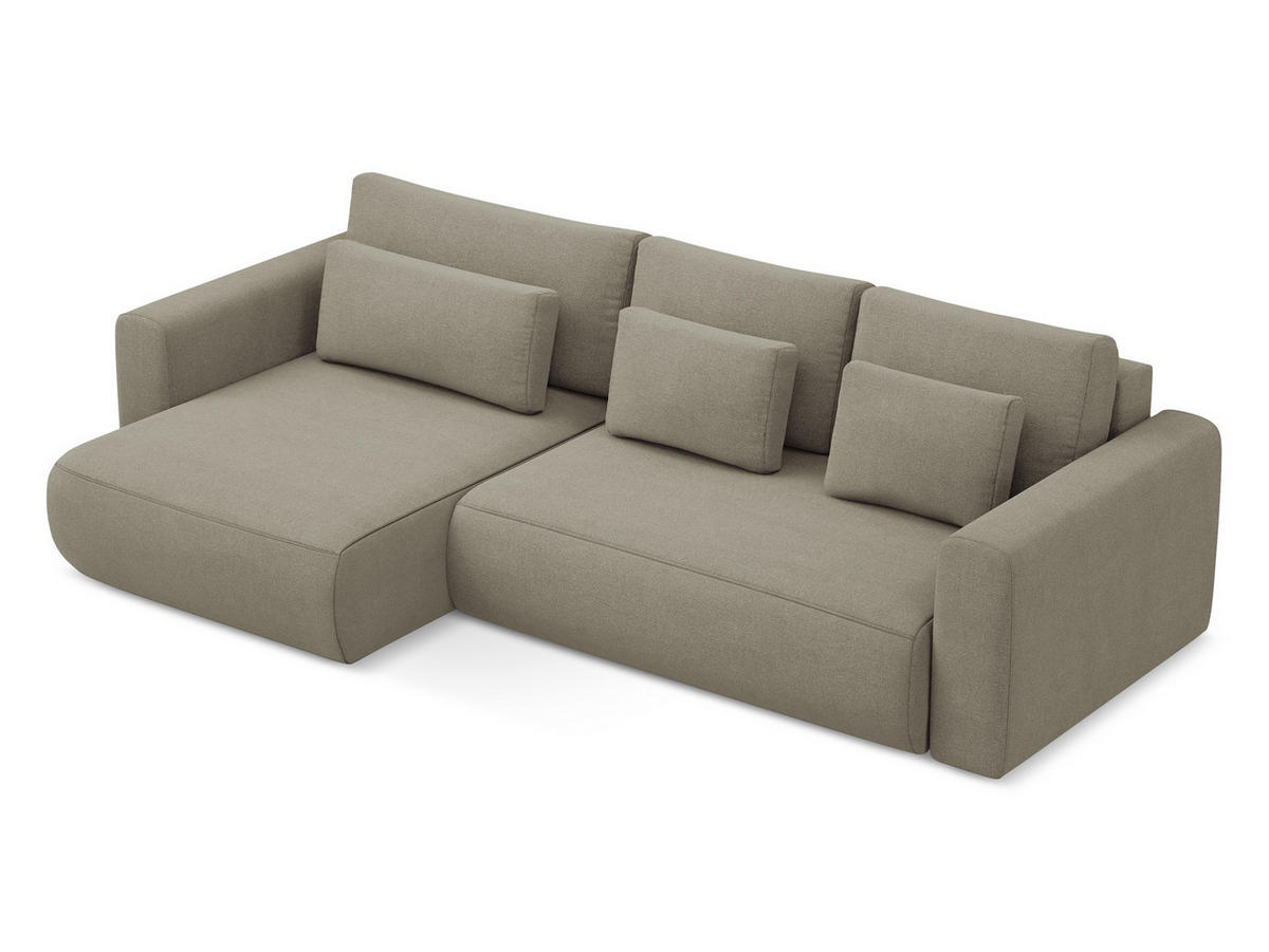 ECKSOFA mit Schlaffunktion Samt Stoff Schwarz - Schwarz, Kunststoff/Textil (149/278cm) - Makamii