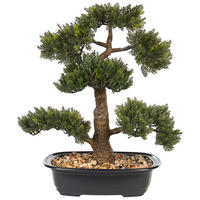 KUNSTPFLANZE im Blumentopf 44 cm Grün/Schwarz Pine - Schwarz/Grün, Kunststoff (44cm) - Beliani