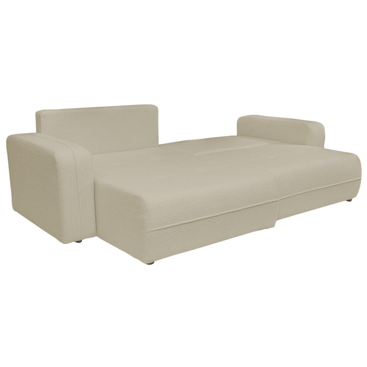 ECKSOFA Oreo L-Form Mit Bettkasten Und Schlaffunktion Quelle-Stoff Beige Links - Beige, Holz (143/247cm) - Kaiser Möbel