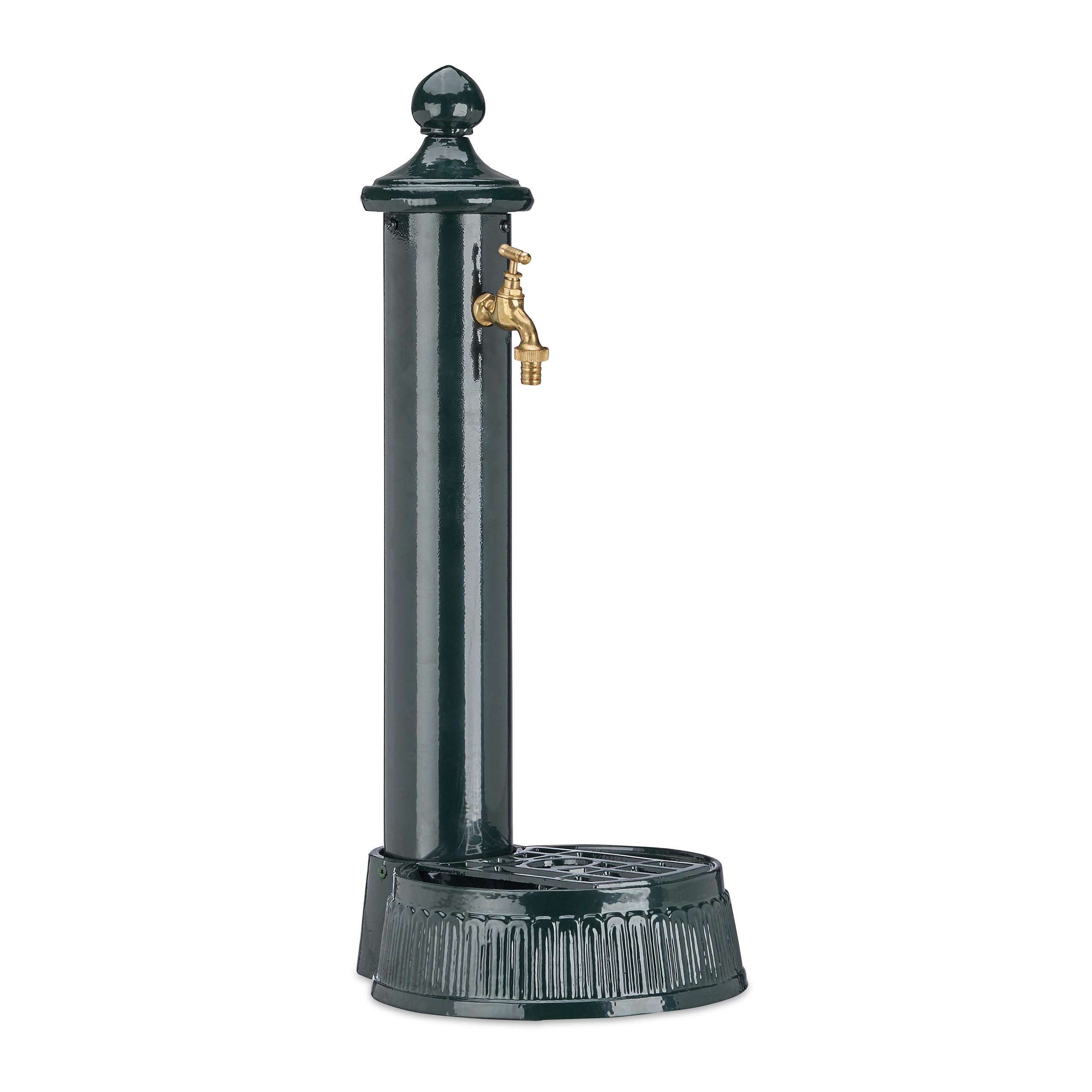 STANDBRUNNEN - Dunkelgrün, Metall (30.5/25/61cm) - Relaxdays
