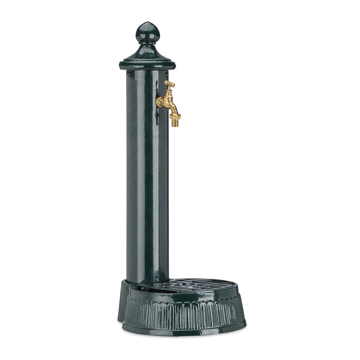 STANDBRUNNEN - Dunkelgrün, Metall (30.5/25/61cm) - Relaxdays