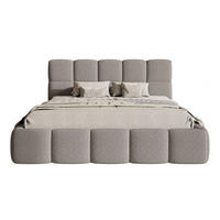 POLSTERBETT Cloudy Grau Bouclé, 120x200 cm - Schwarz/Grau, Kunststoff/Textil (120/200cm) - Selsey
