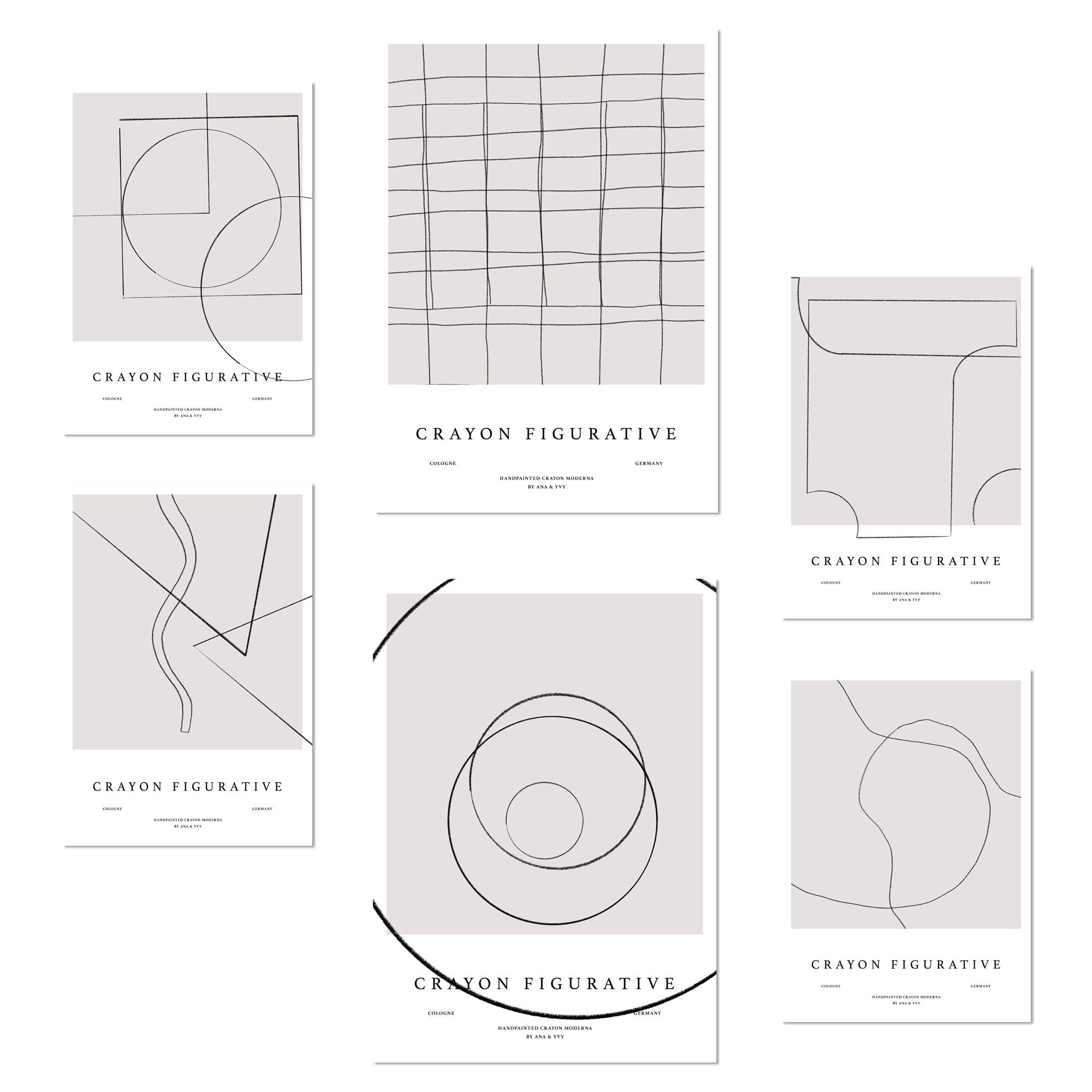 POSTER Set Mit 6 Dekorative Figurative Kunst In Einer Linie In Braun & Schwarz A3 & A4 Rahmenlos - Klar, Papier (29/3cm) - Nacnic