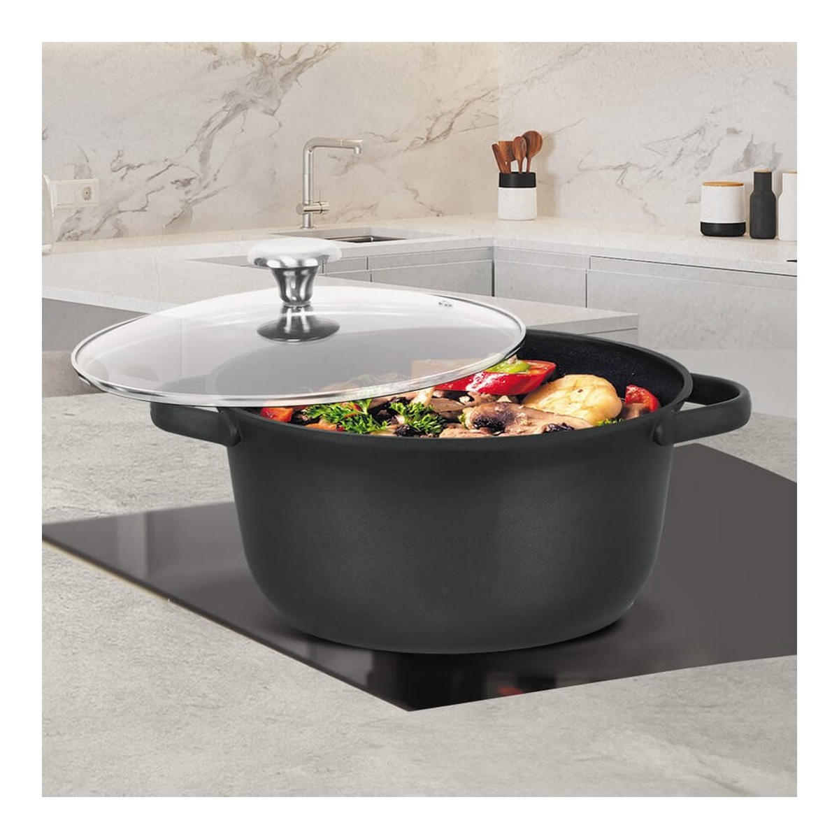 TOPF Schwarz 34/24/11.5 cm MR402724 - Schwarz, Metall (24cm) - Maestro 