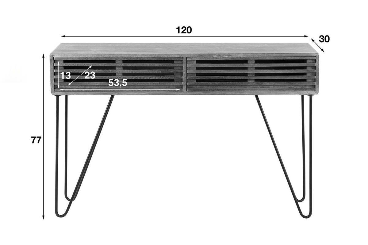 KONSOLENTISCH SWEAK Braun Holz - Schwarz/Braun, Holz (30/120/77cm) - KAWOLA