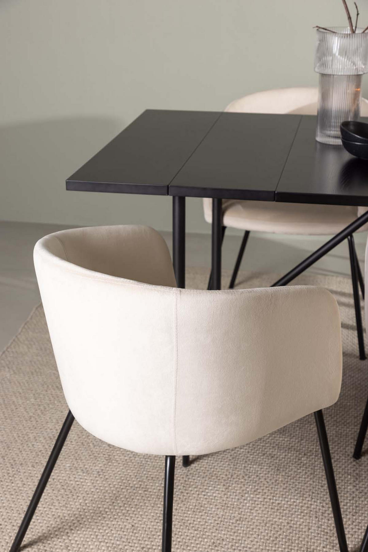 TISCHGRUPPE Schwarz - Schwarz, Holzwerkstoff (90/75/200cm) - ebuy24
