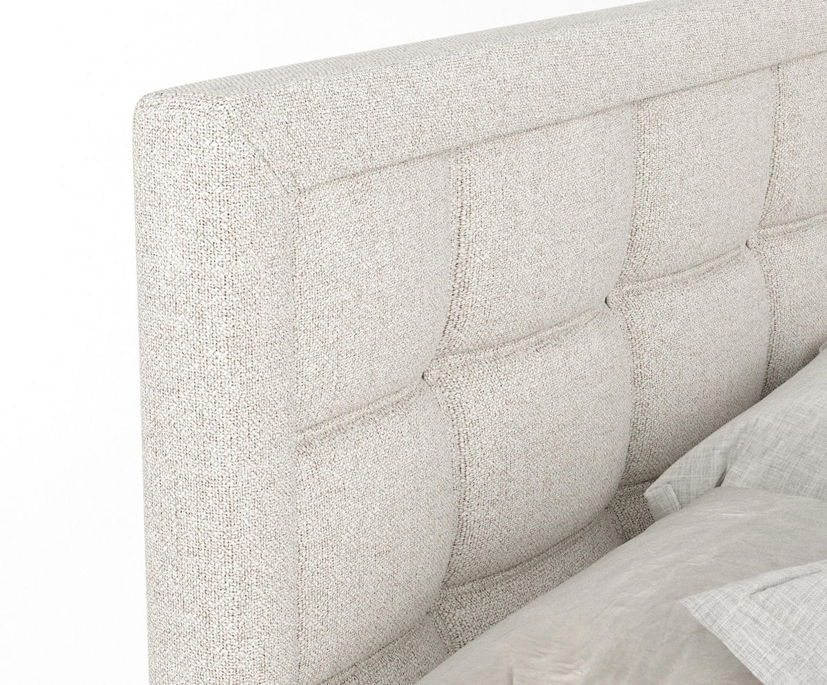 BOXSPRINGBETT Ambrosia Beige 180/200 cm - Beige/Schwarz, Holz/Holzwerkstoff (180/200cm) - Maison de Reve
