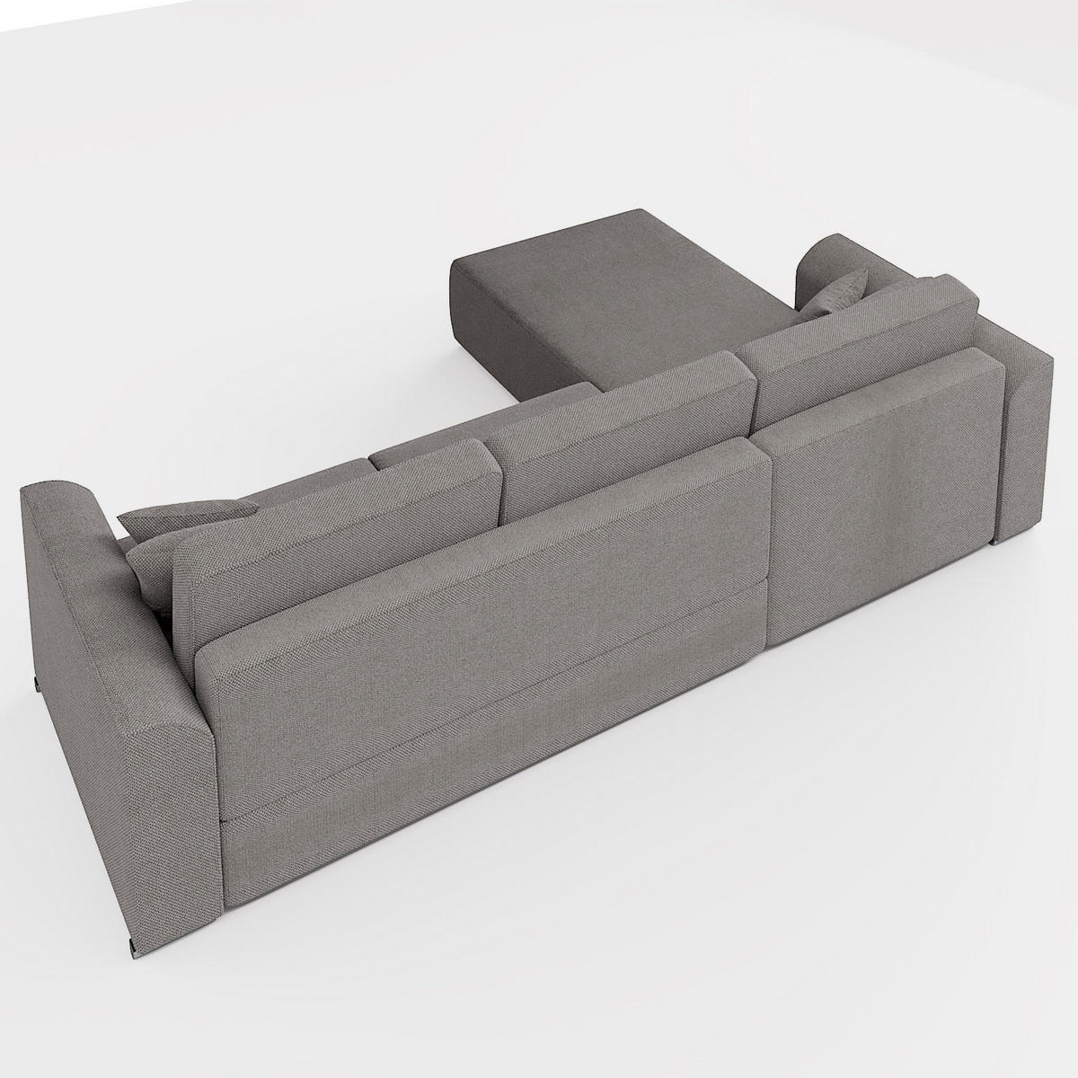 ECKSOFA LUMO L Links Hellblau Flechtwerk-Stoff mit Schlaffunktion und Bettkasten - Hellblau, Textil (293/195cm) - Barchello