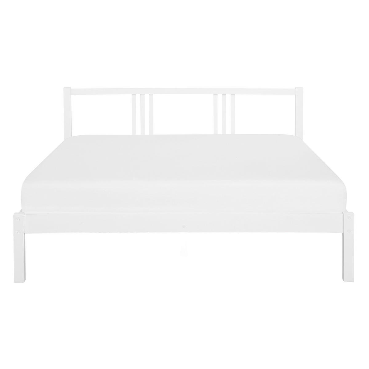 BETT mit Lattenrost 140x200 cm Weiß Vannes - Weiß, Holz (140/200cm) - Beliani