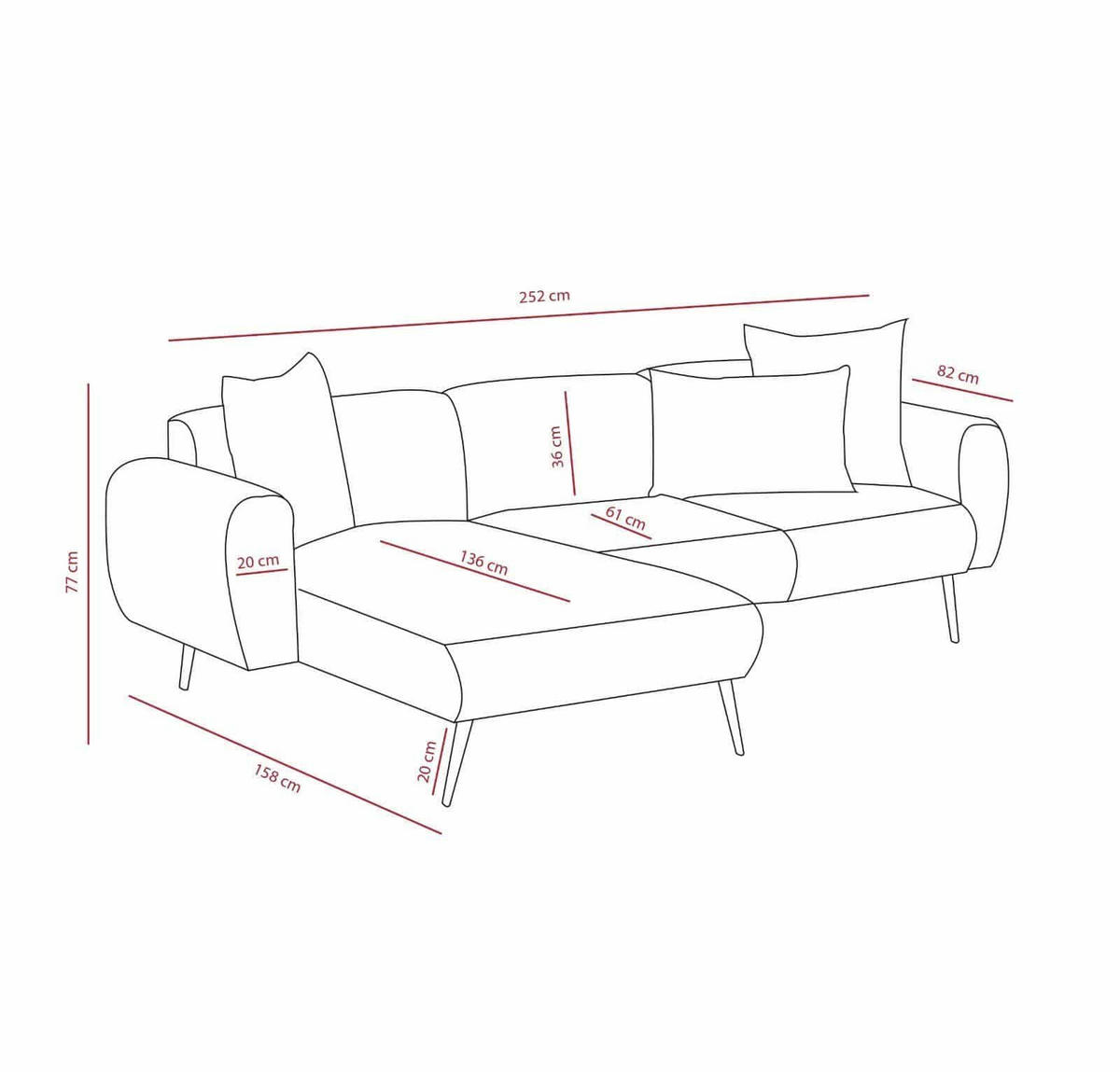 ECKSOFA beidseitig montierbar, Bouclé-Design - Beige/Creme, Holz/Textil (252/158cm) - myHomelando